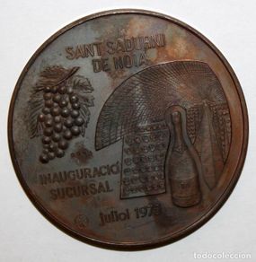 Medallas temáticas: MEDALLA INAGURACION SUCURSAL DEL BANCO DE SABADELL EN SANT SADURN DE NOIA. JULIO DEL AÑO 1975